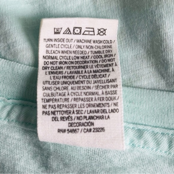 Pink Victoria’s Secret mint green graphic gold sequin v-neck tee shirt size XS - Picture 8 of 9